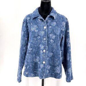 2/$18 SALE! Coldwater‎ Creek Jacket Womens M Floral Button Up Thick Cottagecore